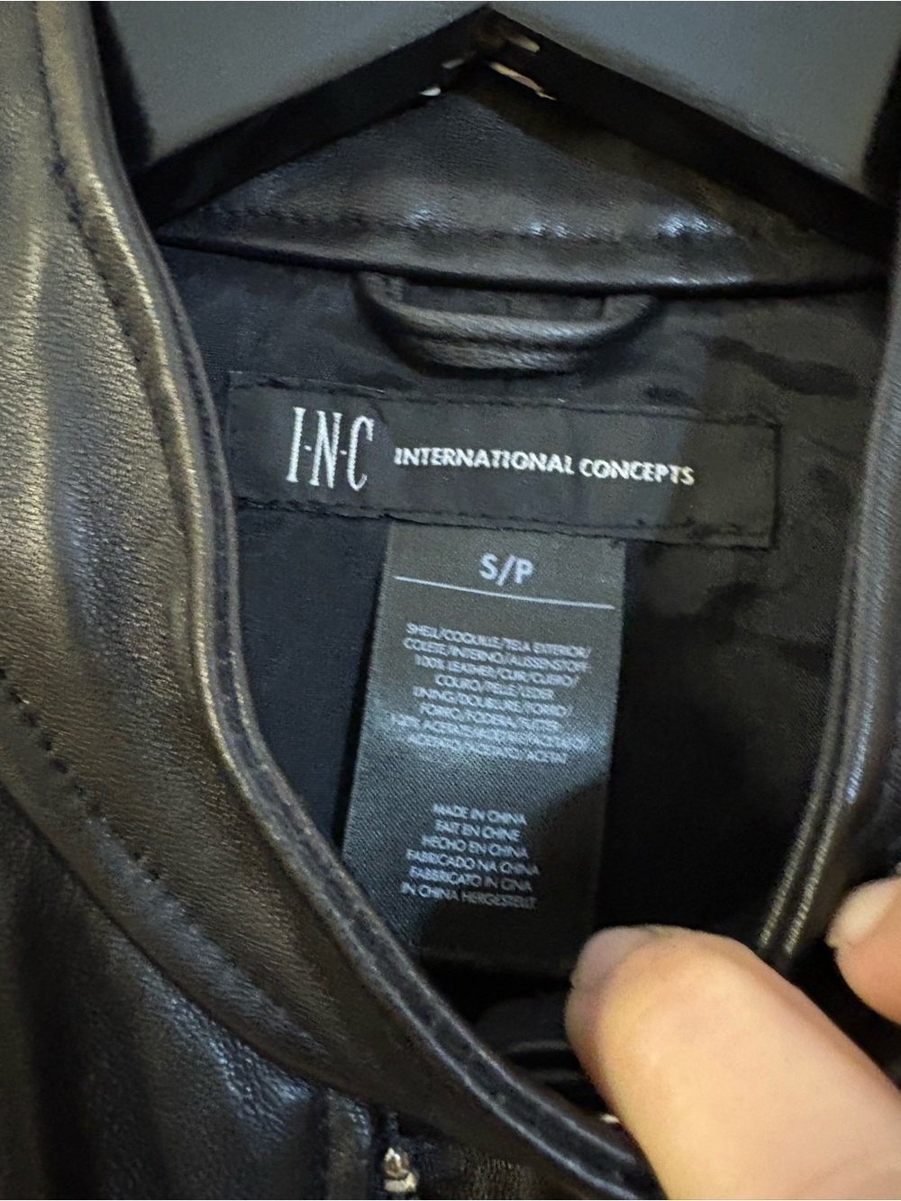 INC International Concepts Black Leather Pocketed Moto Vest - Picture 3 of 8